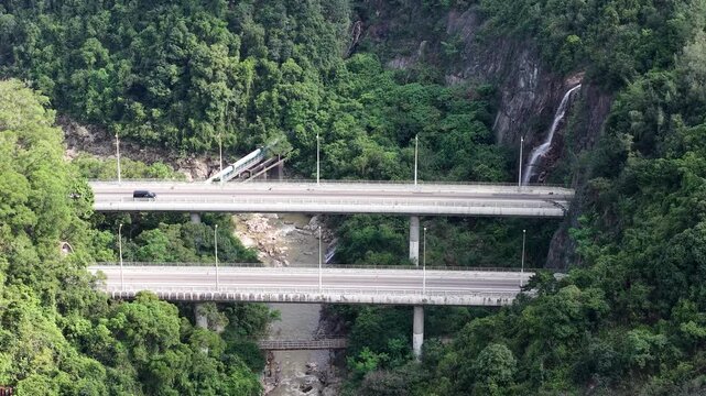 Bridge over Shing Mun Tunnels in Hong Kong city Aug 9 2025