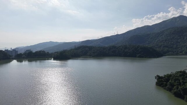 Peaceful nature view at Shing Mun Reservoir Hong Kong Aug 9 2025
