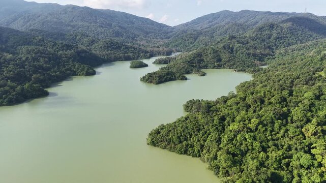 Peaceful nature view at Shing Mun Reservoir Hong Kong Aug 9 2025