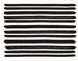 
Black highlighter bold horizontal lines set. Brush drawn vector stripes with dry brus 