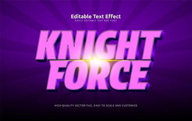 knight force editable text effect