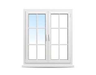 Obraz premium White window with light blue sky