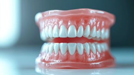 Obraz premium Close-up of a Full Denture Model