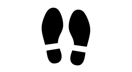 Two black shoe prints are displayed on a white background.