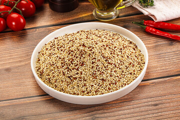 Raw dry quinoa seeds cereal