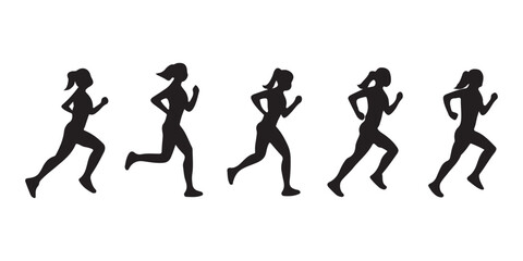 Silhouette of man running, jogging exercise, fitness training, athlete workout, sports activity, outdoor cardio endurance, healthy lifestyle, active movement