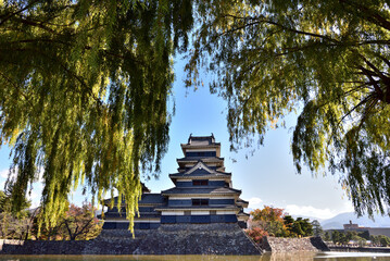 Matsumoto Castle is the most famous landmark in Matsumoto, Japan
