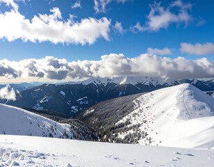 Snowy Mountain Range Vista (1)