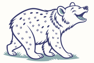 Cartoon Laughing Hyena Isolated on White Background Design