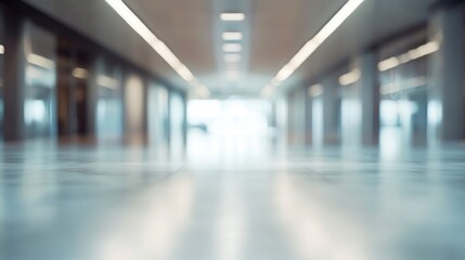 Abstract Blurred Modern Office Corridor