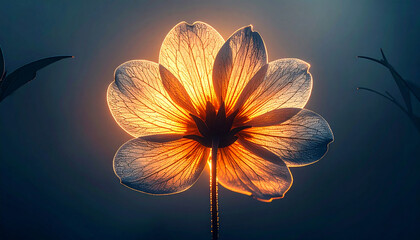 Radiant Flower A Backlit Blossom's Delicate Glow
