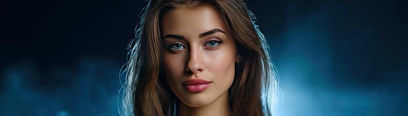 Young woman with clouded mind in sadness concept. A portrait of a confident woman against a dramatic backdrop.