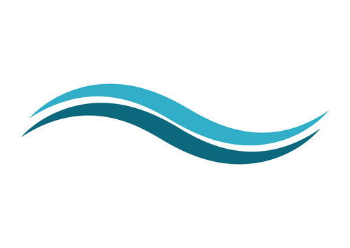 woosh vector abstract transparent. A vector graphic of two parallel, undulating wave-like curves. The top curve is a light, bright blue, and the bottom curve is a darker, teal-like blue. The lines are