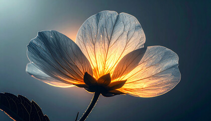 Illuminated Blossom A Translucent Flower Glistening Under the Sun's Embrace