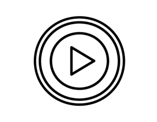 Play button icon, circular design