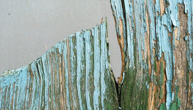 Peeling paint on weathered wood