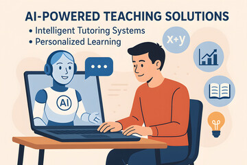 AI-Powered Education: Visualize an advanced concept where intelligent tutoring systems combine with personalized learning, shaping the future of education.