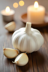 garlic on a dark background