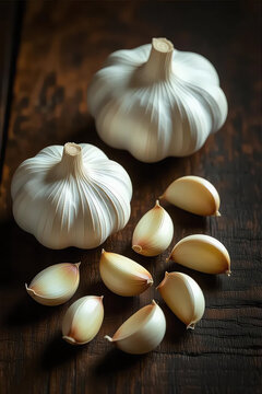 garlic on a dark background