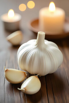 garlic on a dark background