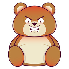 bear angry face cartoon cute