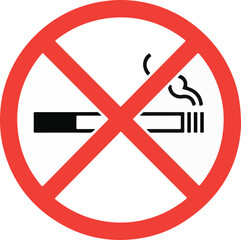 Obraz premium No smoking sign with a red circle and a cigarette.