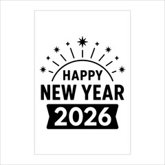 "Luxury Happy New Year 2026 Party Flyer with Golden Fireworks & Celebration Background"