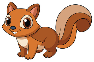 Obraz premium Cartoon Squirrel with Bushy Tail on White Background