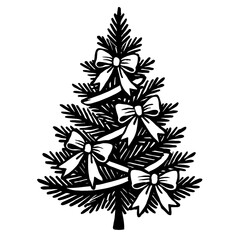 Christmas Tree with Bows - Festive Holiday Decoration Icon