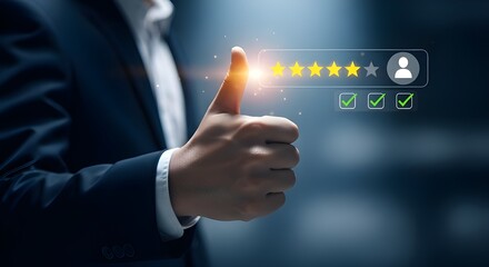 Positive Feedback and High Rating with Thumbs Up Gesture