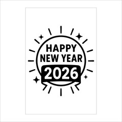 "Luxury Happy New Year 2026 Party Flyer with Golden Fireworks & Celebration Background"