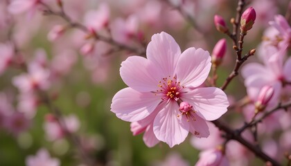 “Spring Flowers Background with Pink Blossom – Beautiful Floral Nature Wallpaper for Design and Decoration”
