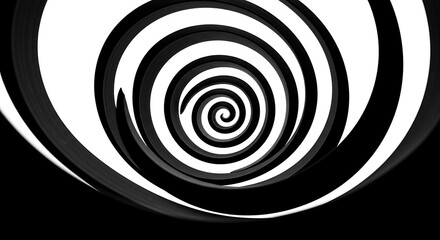 Fototapeta premium A monochrome image featuring a swirling spiral pattern with alternating black and white bands