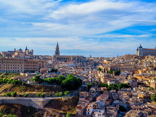 Fototapeta premium Toledo, Spain, May 21 2025, Panoramic view city Toledo Spain
