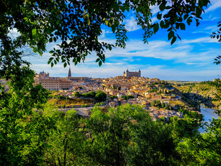 Fototapeta premium Toledo, Spain, May 21 2025, Panoramic view city Toledo Spain