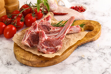 Raw Rack of Lamb for cooking