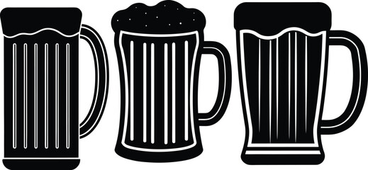 Bear Mug Silhouette Illustration on transparent. Bear Mug vector perfect for pub logos, brewery branding, or craft beer event designs and merchandise