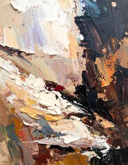 Abstract painting with layers of color and texture