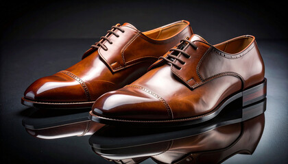 Classic brown leather men's dress shoes reflecting sophistication and elegance