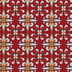 Red Lily Moroccan Tile Pattern