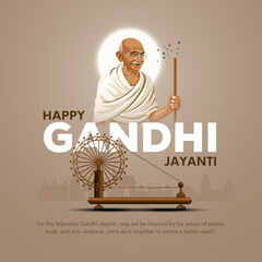 creative vector background design for gandhi ji jayanti on 2nd October.