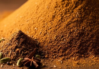 Exotic spice mountain and aromatic seed blend with rich, earthy tones