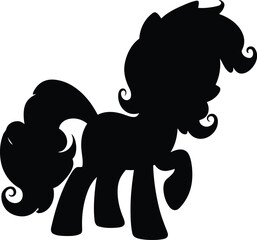 Whimsical pony silhouette cute fantasy creature art vector graphic vector