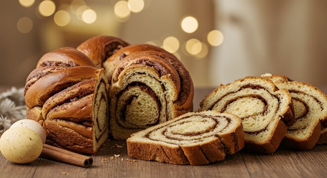 Cinnamon roll bread slices