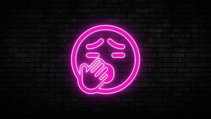 Animated Neon Emoji with Purple Glow and Vibrant Light Effects