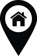 Home location pin icon vector