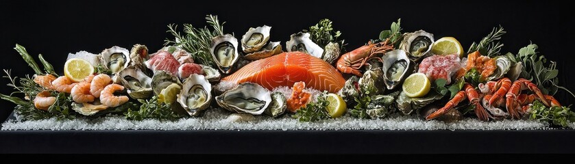 Fresh Seafood Platter with Shellfish and Citrus