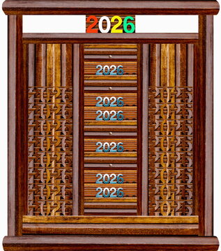 Mobiletto in legno con cassetti per nuovo anno 2026