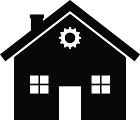 Simple black house icon minimalist vector home symbol real estate abstract vector