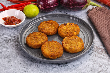 Fried potato crispy golden hash brown